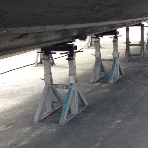Pied de mise sur cale pour bateau à moteur - TAR2T 60 h. 14/22 - Naval Tecno Sud - ajustable / pour quille / galvanisé
