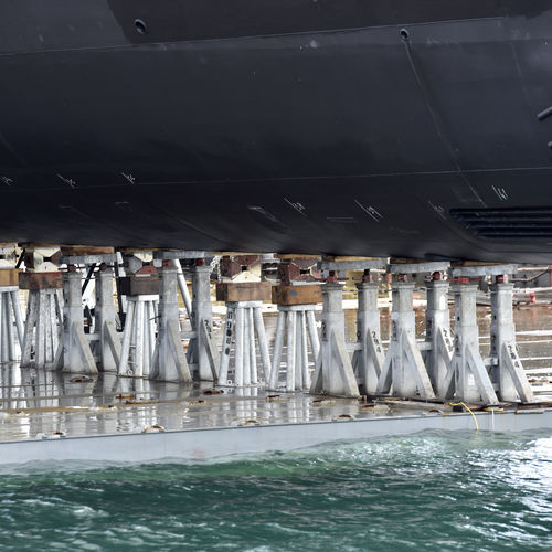 Pied de mise sur cale pour bateau à moteur - TAR2T100 h. 14/22 - Naval Tecno Sud - ajustable / pour quille / galvanisé