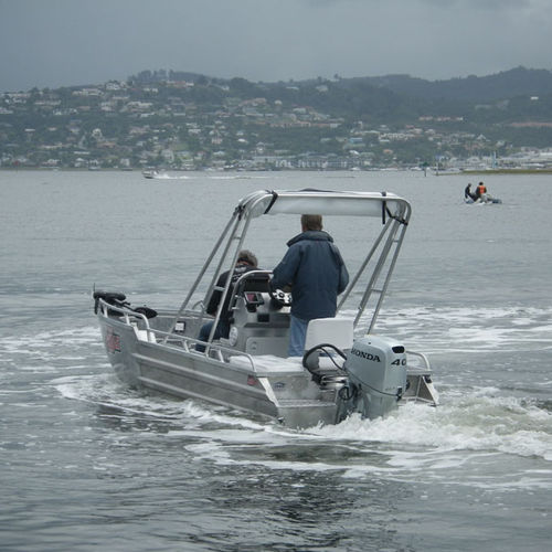 Coque open hors-bord - AG 430 LE - Ocean Legacy Marine - à console centrale / de pêche sportive / en aluminium
