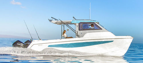 Coque open catamaran - 28 Molokai Cuddy - AQUILA POWER CATAMARANS - hors-bord / bimoteur / à cockpit fermé
