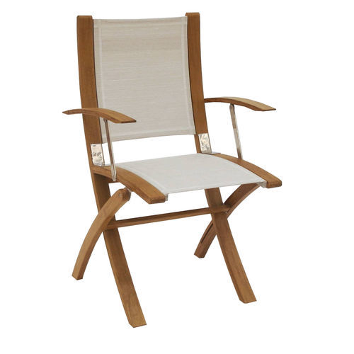 Chaise standard pour bateau - COAF094T16_White - Eurodesign - pliante / avec accoudoirs / en teck