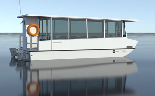 Bateau à passagers - RO 9.0 CABINED - SUN CONCEPT - hors-bord / électrique / en fibre de verre