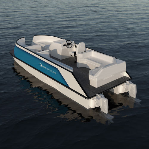 Bateau ponton hors-bord - Pure Watercraft - électrique / bimoteur / open
