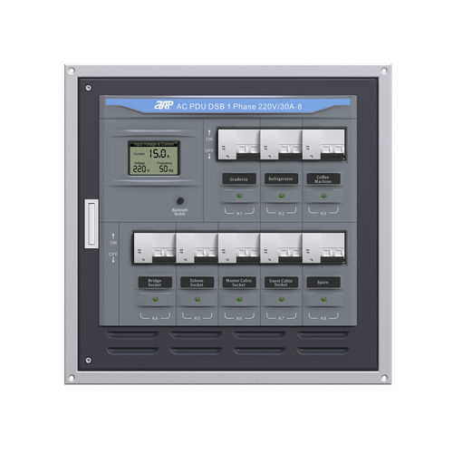 Unité de distribution d'alimentation pour bateau - AC PDU DSB 1 Phase 230V/30A-8 Sub Motorized Panel - APM TECHNOLOGIES (Dongguan) Co., Ltd