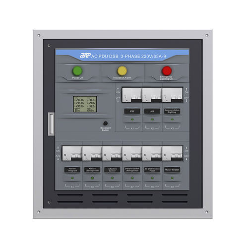 Unité de distribution d'alimentation pour bateau - AC PDU DSB 3 Phase 230V/63A-9 Sub Motorized Panel - APM TECHNOLOGIES (Dongguan) Co., Ltd