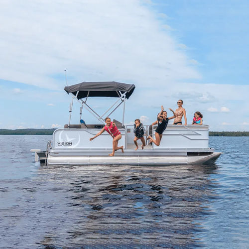 Bateau ponton hors-bord - V17 - Vision Marine Technologies - électrique / open / de croisière