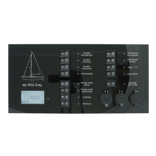 Tableau de commande et de contrôle pour bateau - BP13RMNC2U - amperflex - pour yacht / pour convertisseur DC/AC / tactile