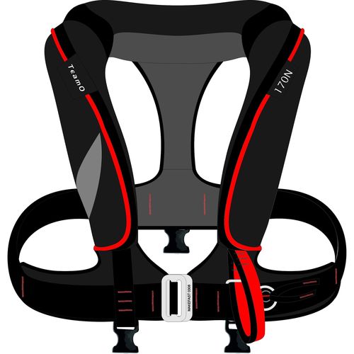 Gilet de sauvetage gonflable automatique - 2782646 - TeamO Marine - 275 N / unisexe / avec harnais de sécurité