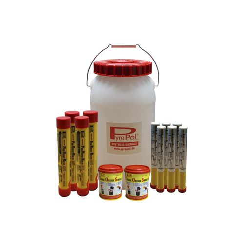 Kit de détresse pour bateaux : navigation côtière (feux à main, fumigènes à main, fusées de détresse) - 2-1308700 - PyroPol GmbH