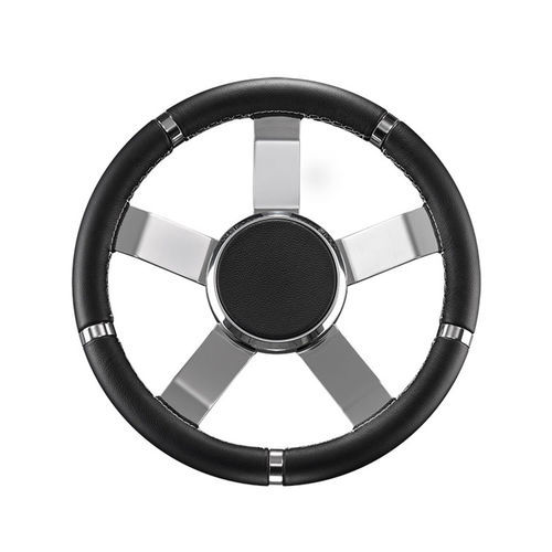 Volant en inox pour bateau à moteur - Rigel - Ros Industrie srl - habillage cuir / habillage cuir
