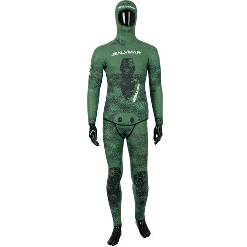 Combinaison en néoprène de chasse sous-marine - NEBULA GREEN - SALVIMAR s.r.l. - à cagoule / deux pièces / 5,5 mm