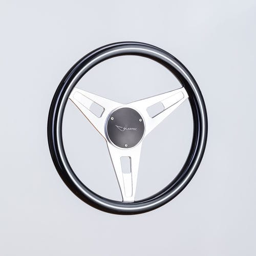 Volant en aluminium pour bateau à moteur - SW0043 pol/mah-blk - Volantec OOD - en acajou / course / trois branches