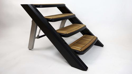 Marche en inox pour bateau - Carbon foldable dock step - X-Quip