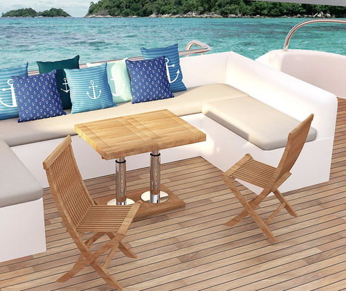 Chaise standard pour bateau - Aspen - Mia Marin - pliante / en teck