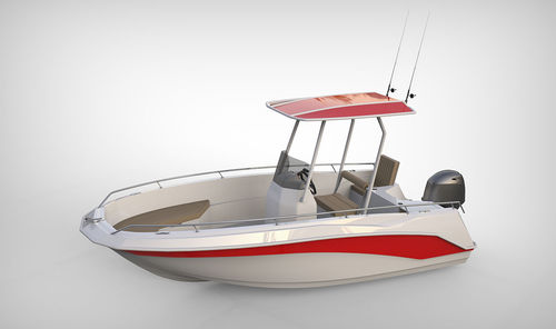 Coque open hors-bord - MARLIN 500 ECO - Alesta Marine - à console centrale / de pêche sportive / max. 5 personnes