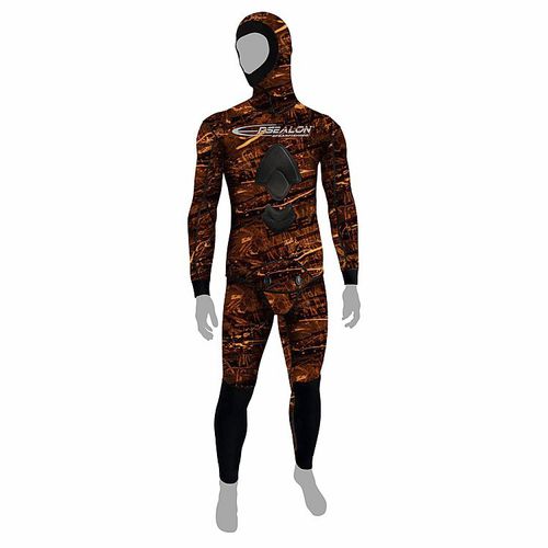 Combinaison en néoprène de chasse sous-marine - Brown Fusion - EPSEALON - à manches longues / monopièce / à cagoule