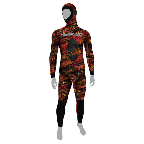 Combinaison en néoprène de chasse sous-marine - Red Fusion - EPSEALON - à manches longues / à cagoule / deux pièces