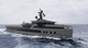 mega-yacht de croisière / raised pilothouse / à étrave verticale