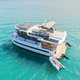 bateau maison catamaran / hors-bord / diesel / électro-solaire