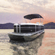 bateau ponton électrique / hors-bord / open / bain de soleil