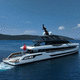 mega-yacht de croisière / raised pilothouse / à étrave verticale