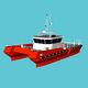 bateau de travail / catamaran / in-bord / en aluminium