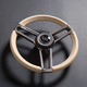 barre à roue pour bateau / en cuir / en acier inoxydable satiné / en inox 316