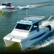 coque open catamaran / hors-bord / bimoteur / à cockpit fermé
