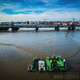 barrage antipollution / à débris / de délimitation / permanent