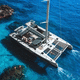voilier day charter / catamaran / en fibre de verre / double barre à roue