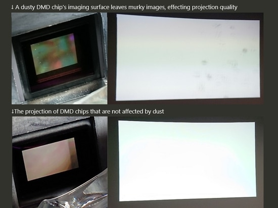 Comparaison de la qualité de projection entre les projecteurs laser anti-poussière et non anti-poussière