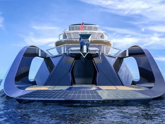 Conception d'un yacht écologique de 80 mètres utilisant l'énergie solaire et houlomotrice