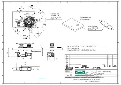 B1C B3C 12-24V 100 kg DIMENSION ANDER DECK