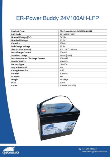 ER-Power Buddy 24V100AH-LFP