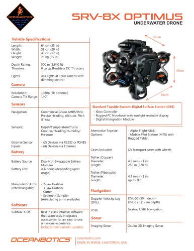 SRV-8X Optimus Specifications