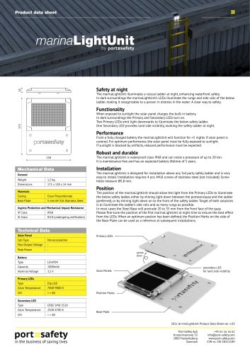 marinaLightUnit Product Data Sheet