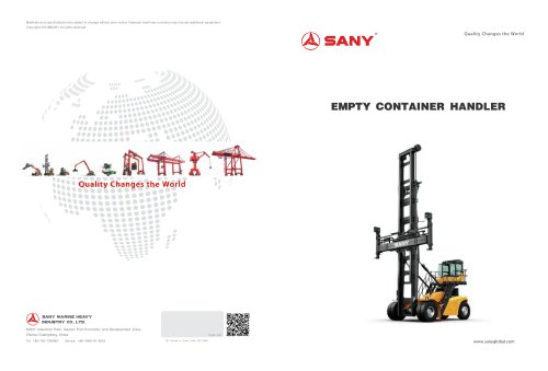 SANY empty container handler SDCY90K7H2