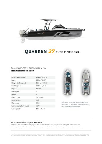QUARKEN 27 T-TOP V2 ONYX
