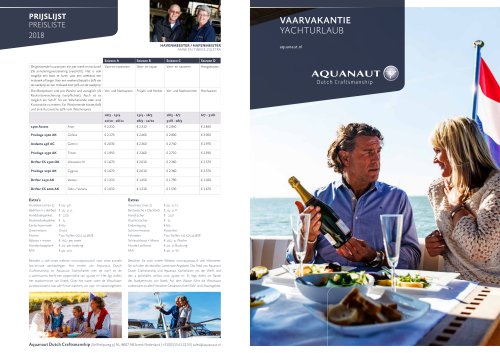 Brochure Yacht charter 2018