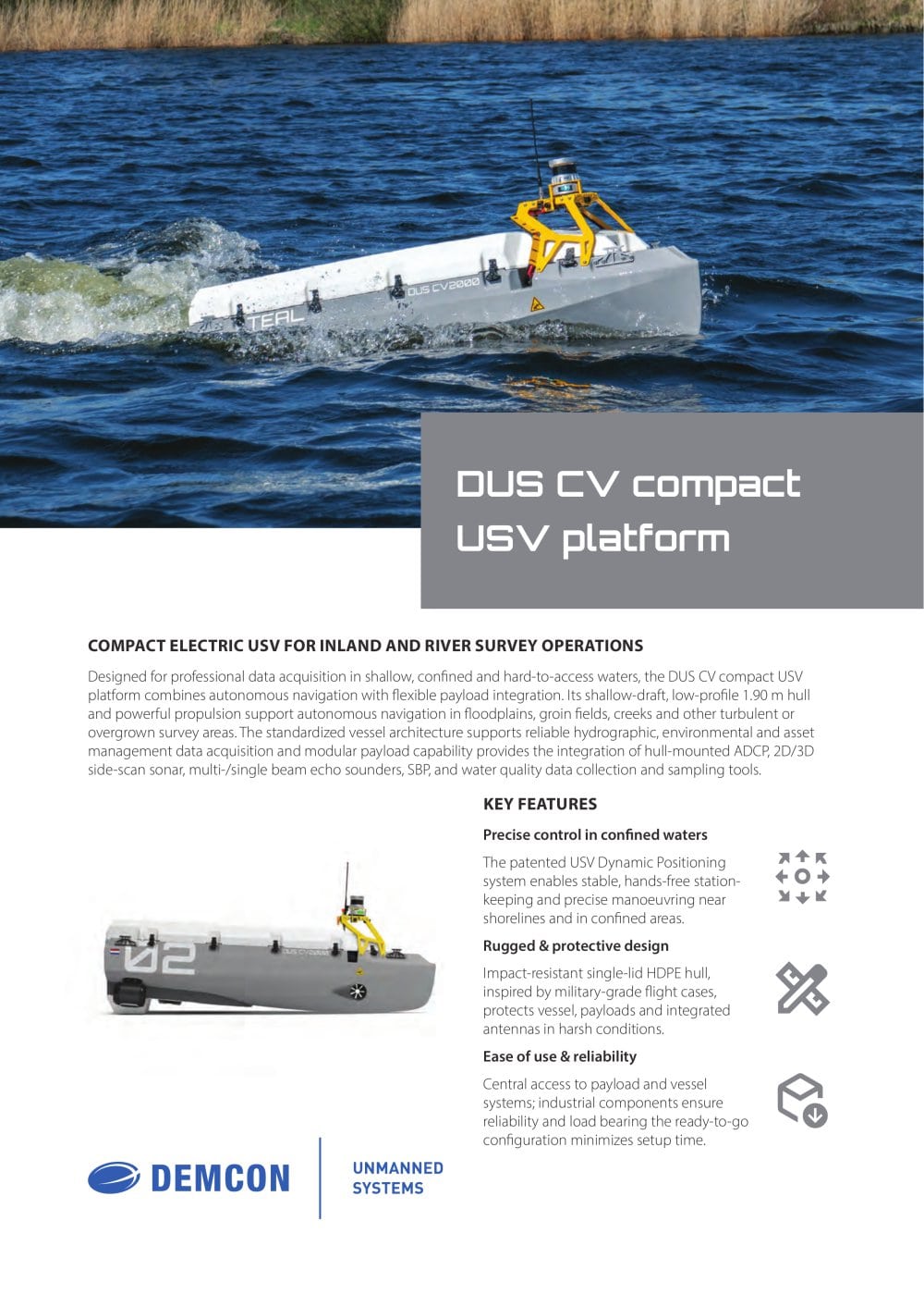 DUS CV compact  USV platform - Demcon unmanned systems BV