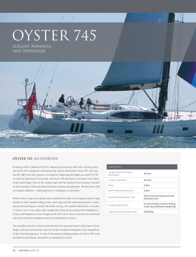 OYSTER 745: AN OVERVIEW