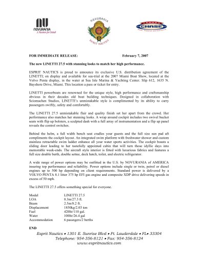 LINETTI MIA B.S PRESS RELEASE