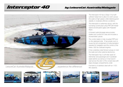 LeisureCat Interceptor 40 (Fast Patrol Boat)