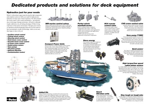 Dedicated products and solutions for Deck Equipment