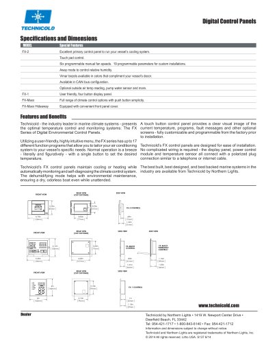 Digital Controls Specification Sheet