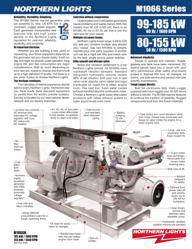 M1066 Series: 99-185, 80-155 kW Northern Lights generator sets