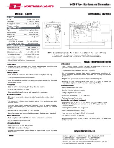 M40C3 Specification Sheet