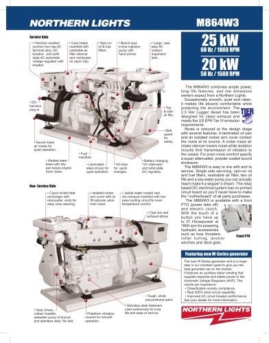 M864W3: 25-20 kW Northern Lights marine generator set