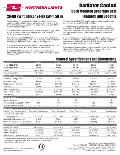 MCA Compliant Specification Sheet