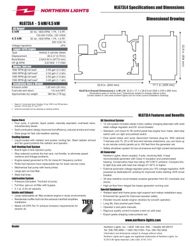 NL673L4 Specification Sheet